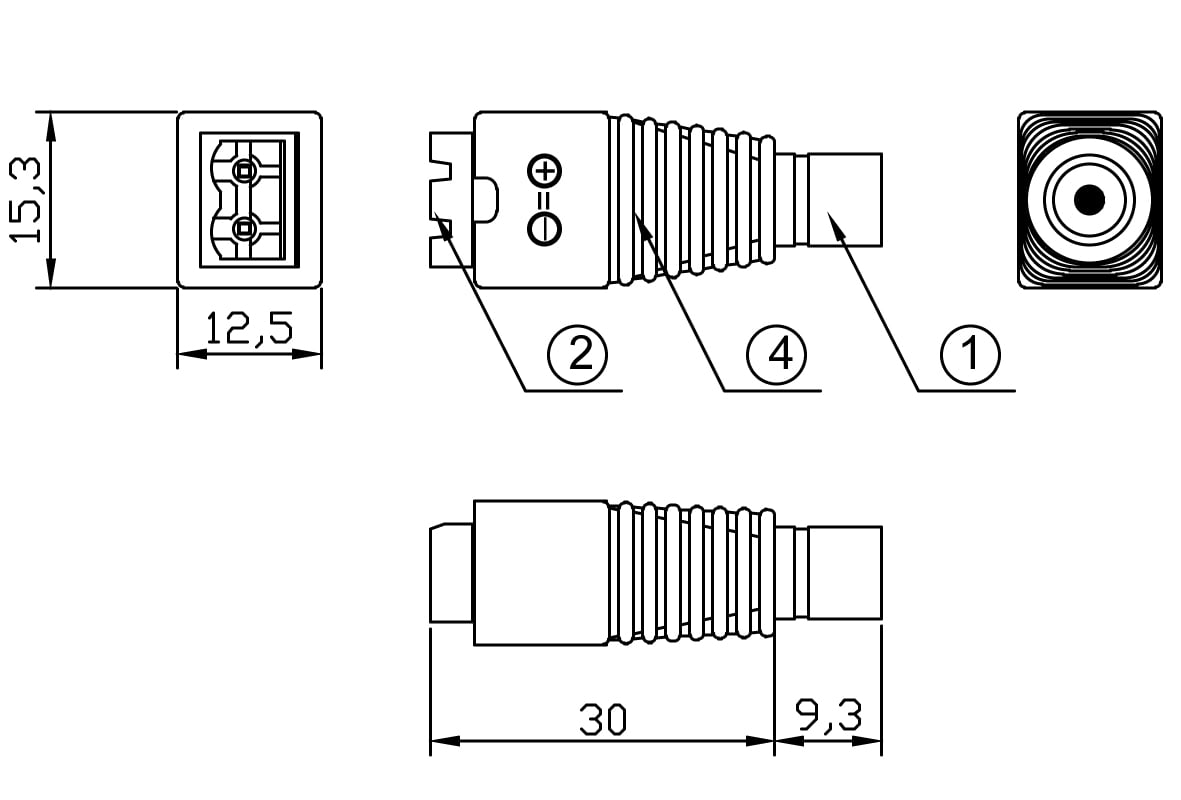 Adattatore Connettore Plug DC 2.5x5.5 mm Femmina Terminal Block 2 pin - immagine 2