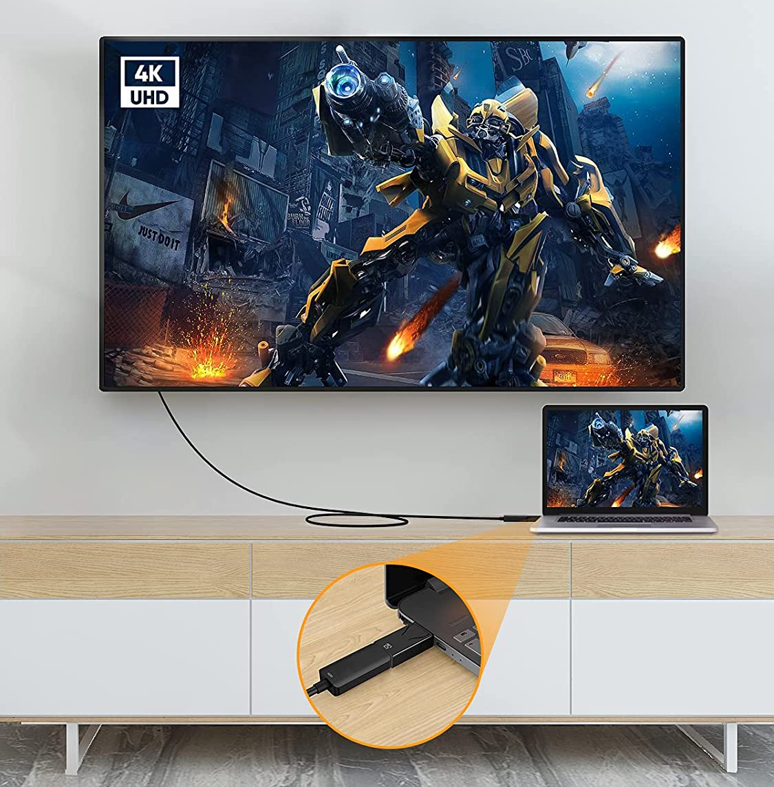 Adattatore Convertitore da DisplayPort DP 1.2 a HDMI 4K 60Hz Nero - immagine 5