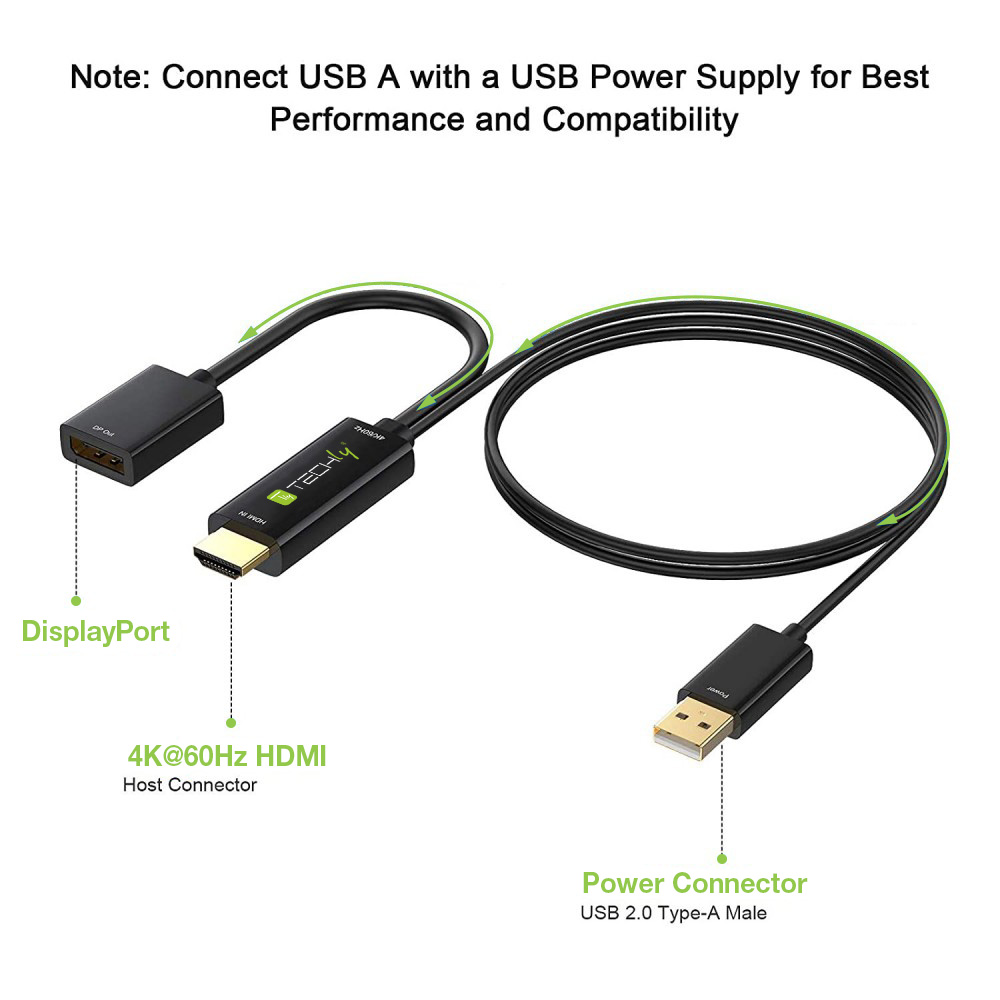 Adattatore Convertitore da HDMI™ a Displayport con USB 4K 60Hz - immagine 3