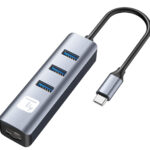 Adattatore Convertitore USB-C&trade; a RJ45 Gigabit con Hub 3 Porte USB 5 Gbps