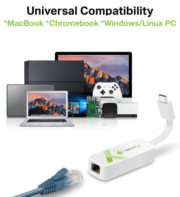 Adattatore Convertitore USB-C™ Ethernet Gigabit RJ45 Lan - immagine 8