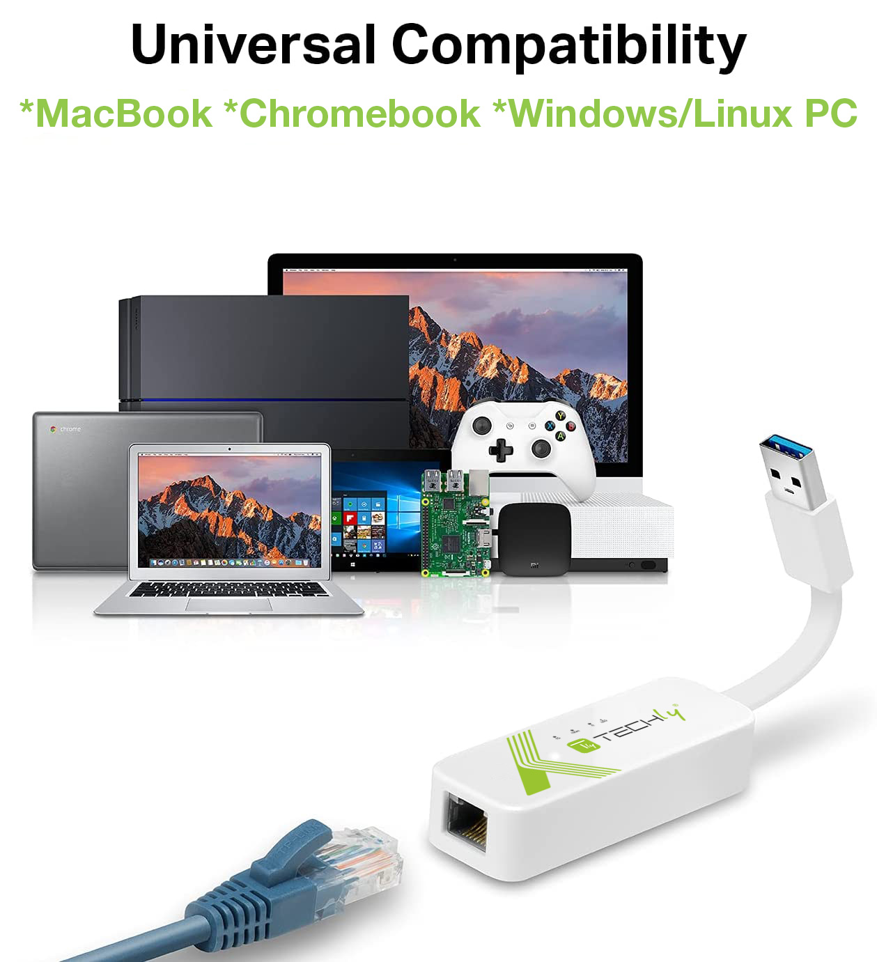 Adattatore Convertitore USB 3.0 Ethernet Gigabit RJ45 Lan - immagine 6