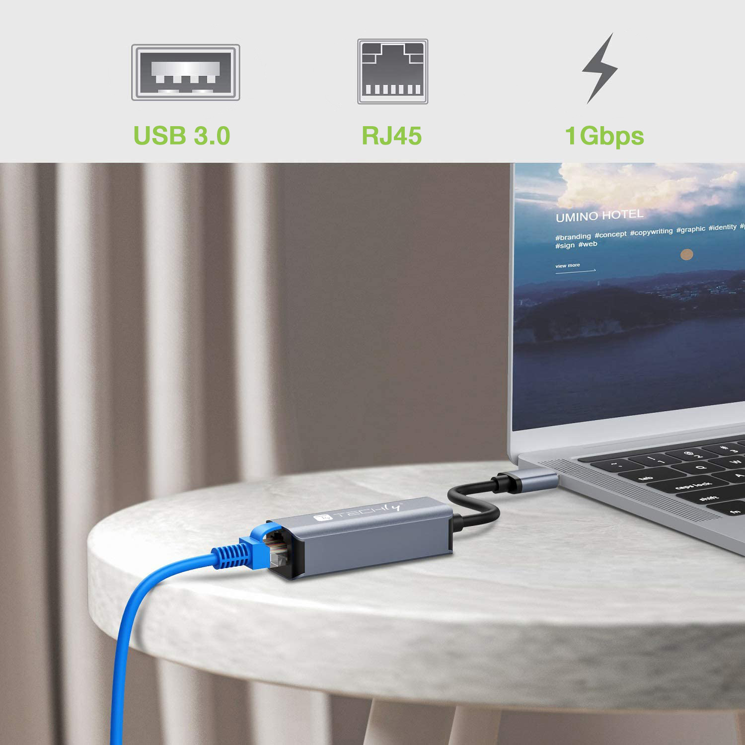 Adattatore Convertitore USB 3.0 tipo A a RJ45 Gigabit - immagine 5