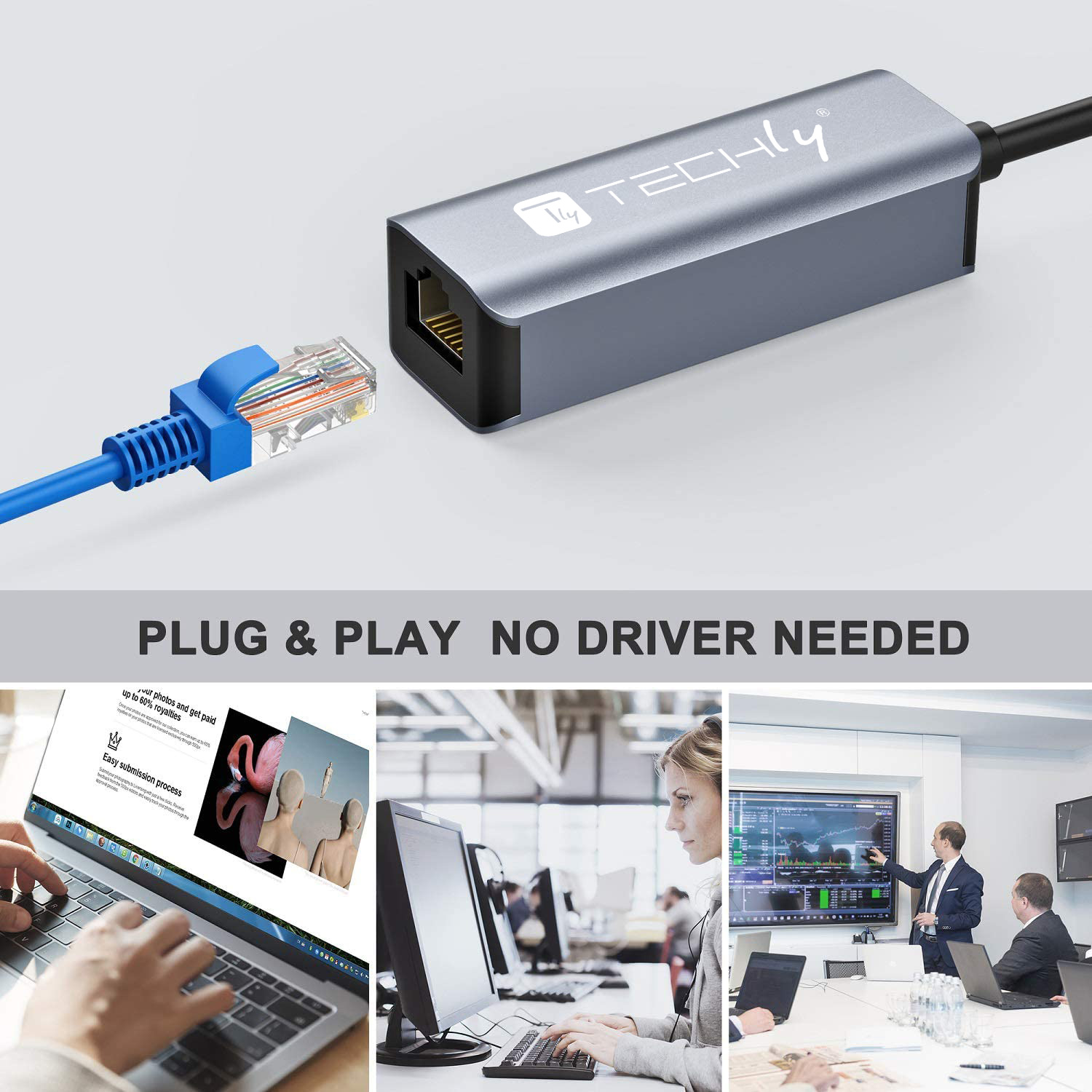 Adattatore Convertitore USB 3.0 tipo A a RJ45 Gigabit - immagine 4