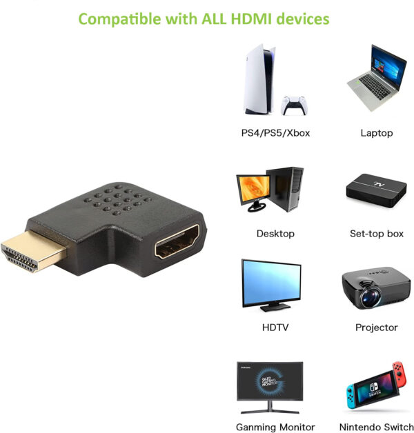 Adattatore HDMI Maschio / Femmina Angolato 90° - immagine 4