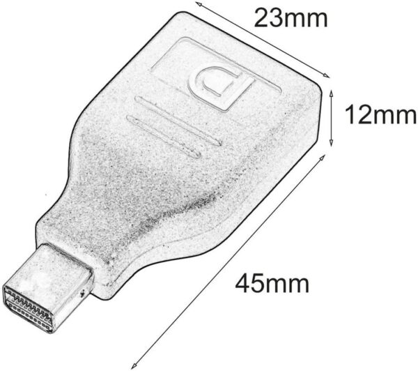 Adattatore DisplayPort F/Mini DisplayPort M (Thunderbolt) 4K Nero - immagine 3