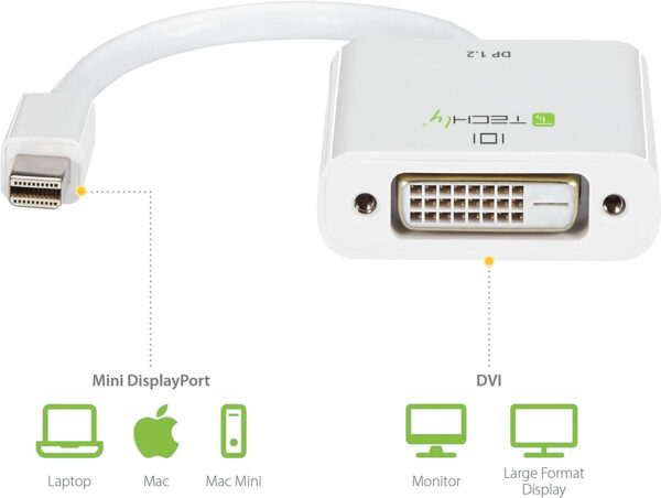 Adattatore Mini DisplayPort (Thunderbolt) 1.2 / DVI 15cm Bianco - immagine 4