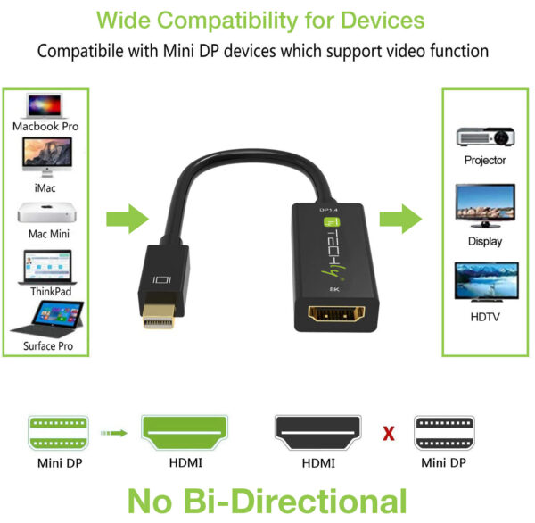 Adattatore Mini DisplayPort (Thunderbolt) 1.4 / HDMI 8K Attivo nero - immagine 3