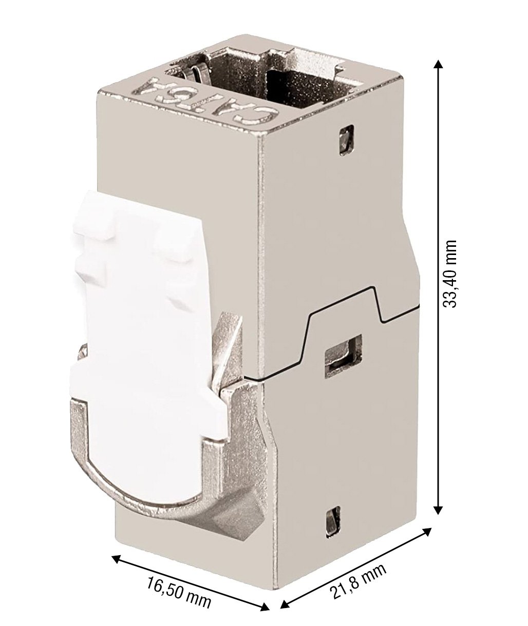 Accoppiatore di Rete RJ45 Cat.6A F/F Schermato FTP da pannello 16.5mm - immagine 2