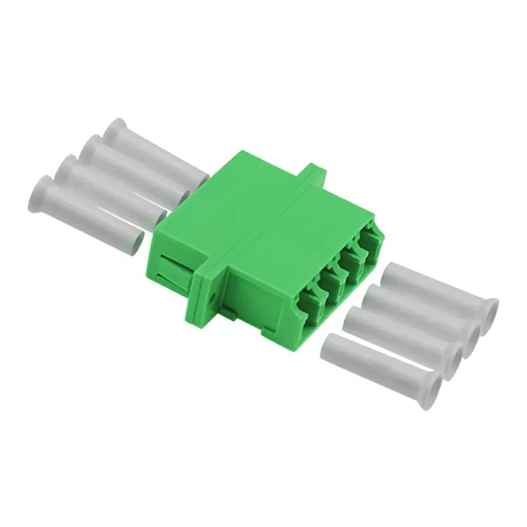 Adattatore Quadruplo LC/APC Monomodale Manicotto in Ceramica SC Duplex Verde - immagine 2