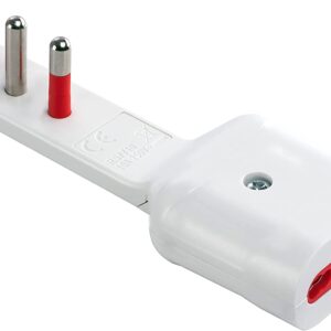 Adattatore Salvaspazio Extra Flat Spina e Presa Italiana 16A 2P+T Angolata Bianco