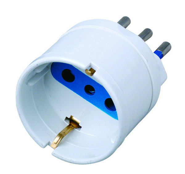 Adattatore spina 10A presa Schuko Bianco