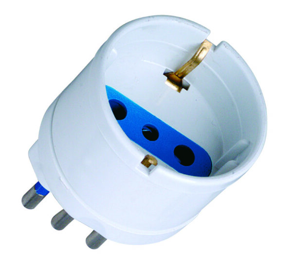 Adattatore spina 10A presa Schuko Bianco - immagine 2