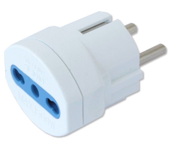 Adattatore spina Schuko a presa 10/16A Bianco - immagine 3