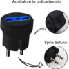Adattatore spina Schuko a presa 10/16A Nero - immagine 4