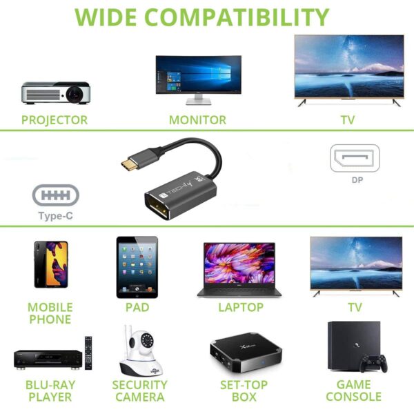 Adattatore USB-C™ 3.2 a Displayport 1.4 8K@60Hz 15 cm - immagine 2