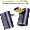 Adattatore USB-C™ Maschio/Femmina Angolato 90° 40Gbps 4K e 8K - immagine 3