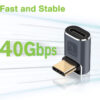 Adattatore USB-C™ Maschio/Femmina Angolato 90° 40Gbps 4K e 8K - immagine 9
