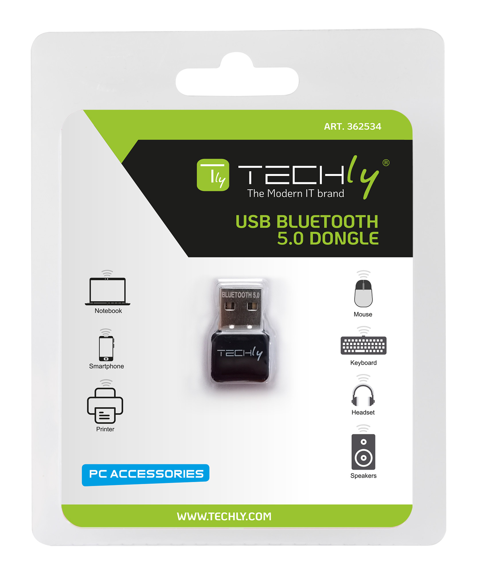 Adattatore USB Bluetooth 5.0 per PC Dongle Classe 2 + EDR 10m - immagine 2