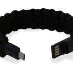Bracciale Paracord con Micro USB Nero
