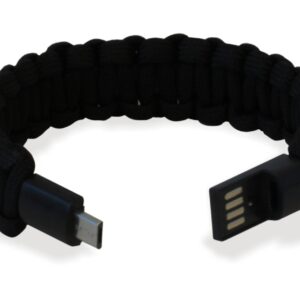 Bracciale Paracord con Micro USB Nero