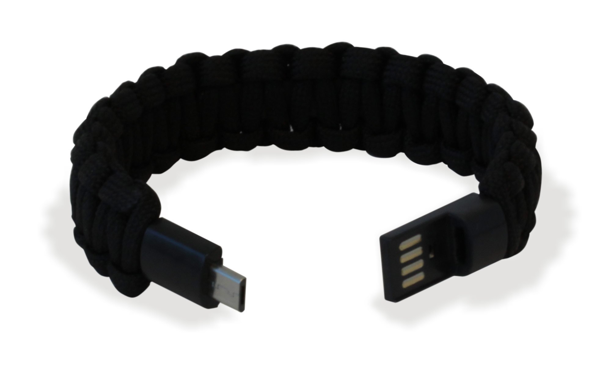 Bracciale Paracord con Micro USB Nero