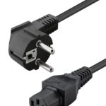 Cavo Alimentazione C15 F a Schuko Angolato 2m Nero