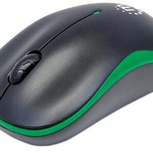 Mouse Ottico Wireless con Micro Ricevitore USB 1000dpi Nero/Verde