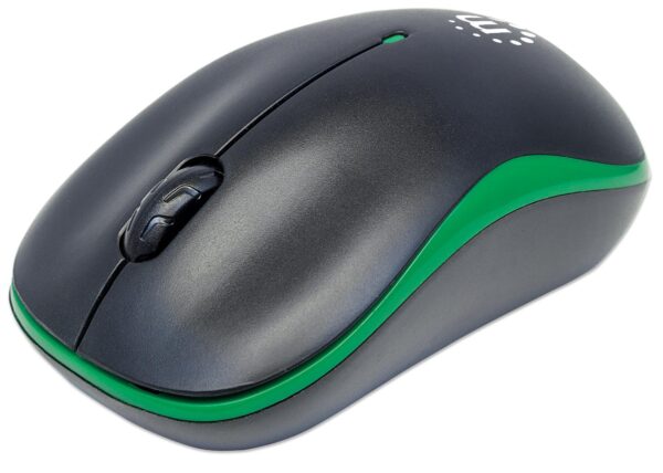 Mouse Ottico Wireless con Micro Ricevitore USB 1000dpi Nero/Verde