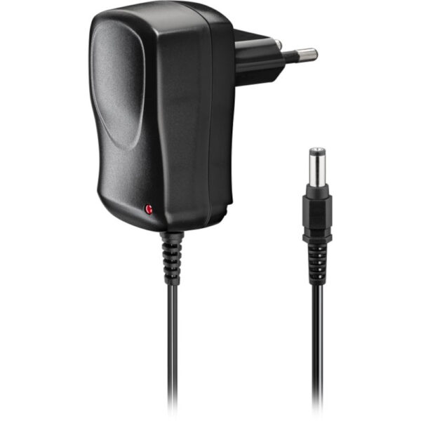 Alimentatore AC/DC 12V 600mA Plug 5.5 x 2.1mm Nero - immagine 2