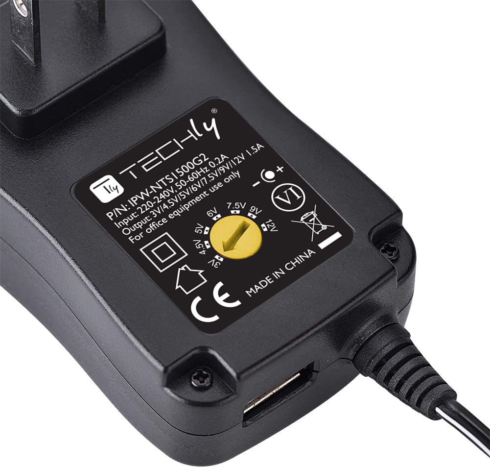 Alimentatore Universale Regolabile 18W AC/DC 3V-12V 1500 mA con 6 Spine DC Porta USB 1A - immagine 6