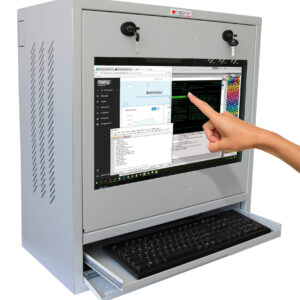 Armadio di sicurezza per PC, monitor touch LCD e tastiera Grigio senza vetro