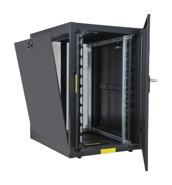 Armadio NetRack 19'' 600x1000 24 Unità Ventilato Nero da Assemblare - immagine 2