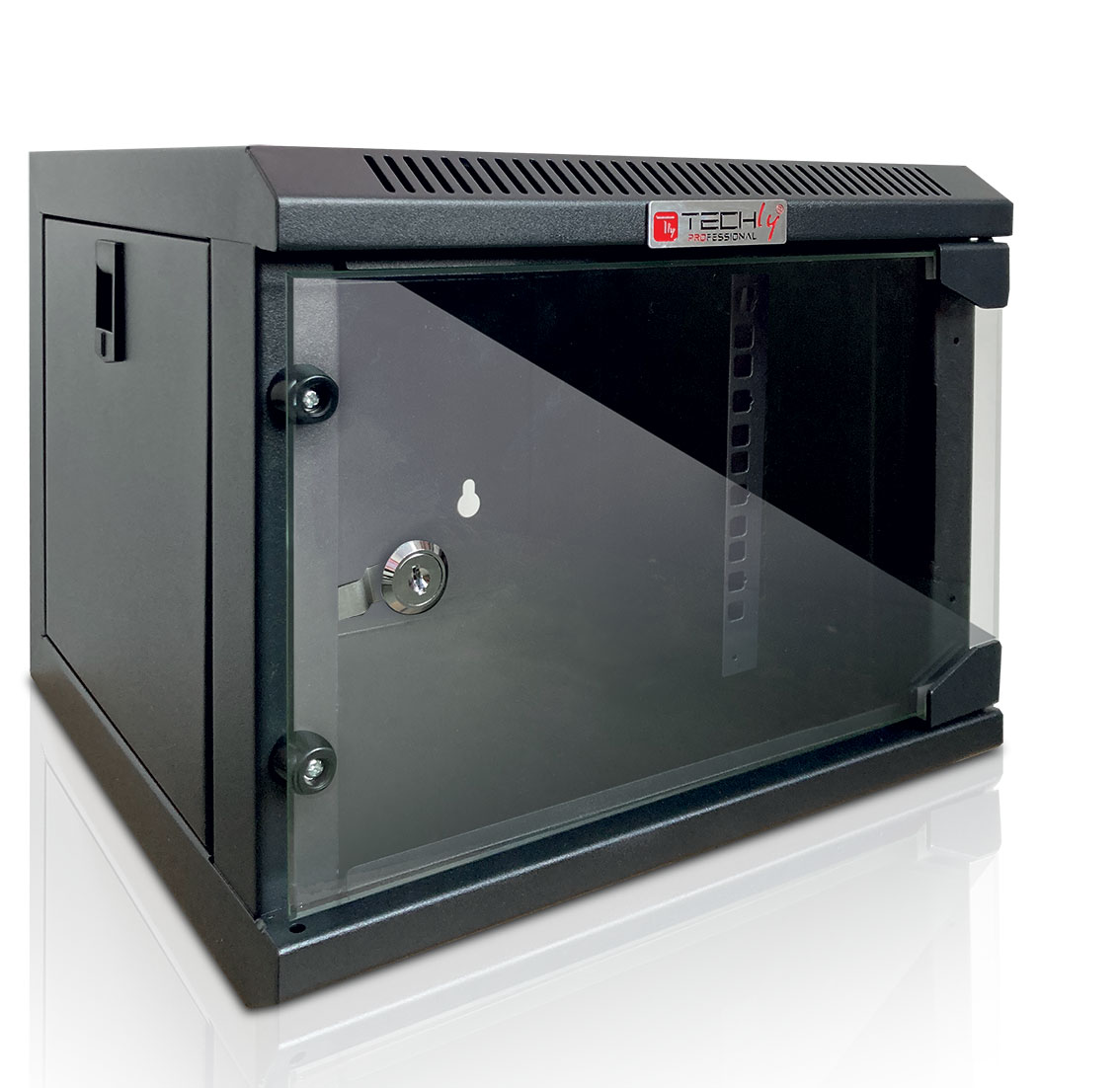 Armadio Rack 10'' a Muro 4 Unità Pannelli Asportabili Nero