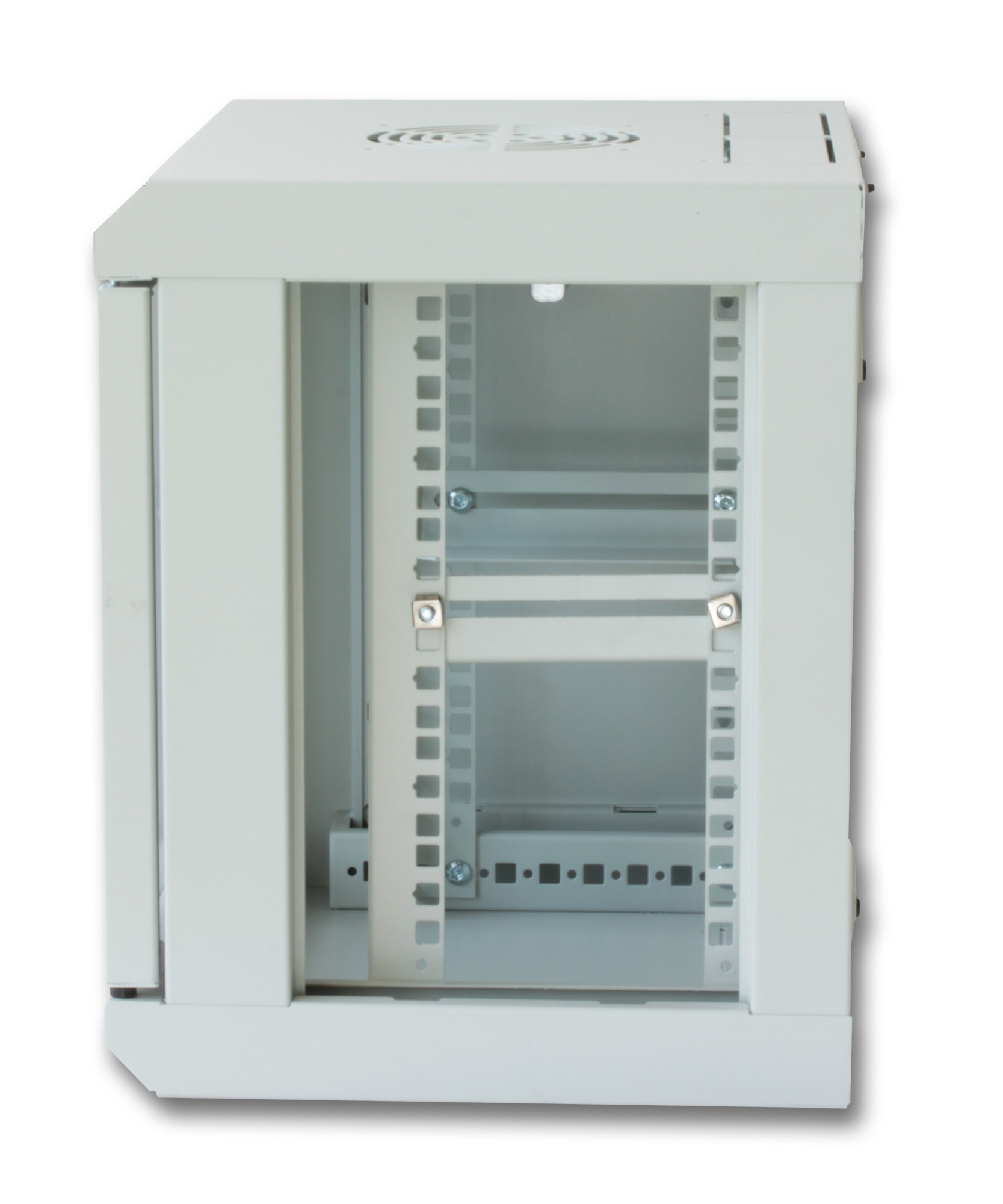 Armadio Rack 10'' a muro 6 unità con pannelli asportabili Grigio prof. 300 mm - immagine 4