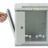Armadio Rack 10'' a muro 6 unità con pannelli asportabili Grigio prof. 300 mm - immagine 6