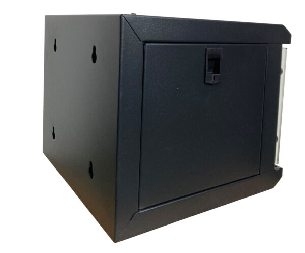 Armadio Rack 10'' a Muro 6 Unità Pannelli Asportabili Nero - immagine 2