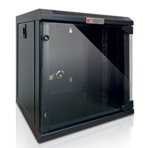 Armadio Rack 10'' a Muro 6 Unità Pannelli Asportabili Nero