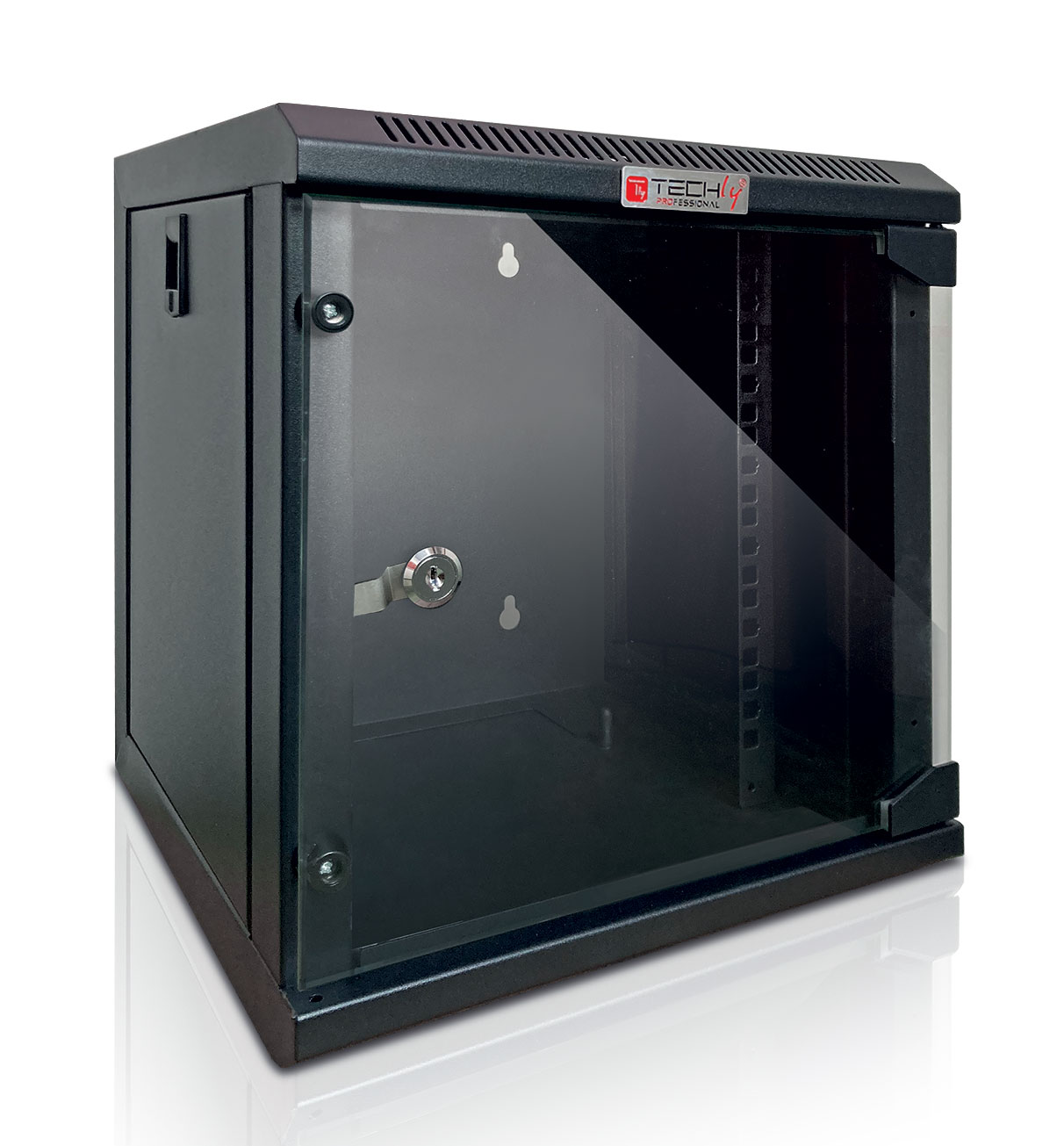 Armadio Rack 10'' a Muro 6 Unità Pannelli Asportabili Nero