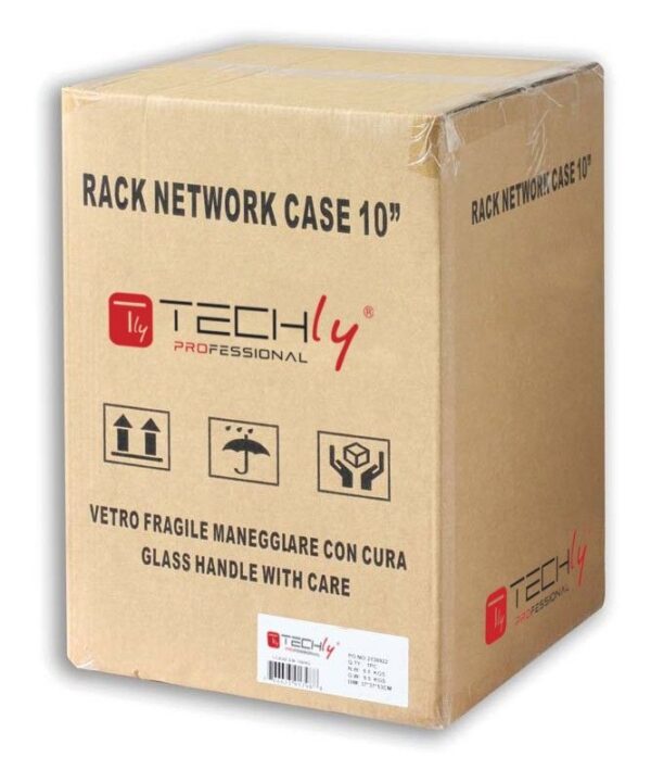 Armadio Rack 10'' a muro 6 unità Porta Cieca Nero - immagine 2
