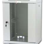 Armadio Rack 10'' a muro 9 unità con pannelli asportabili Grigio prof. 300 mm