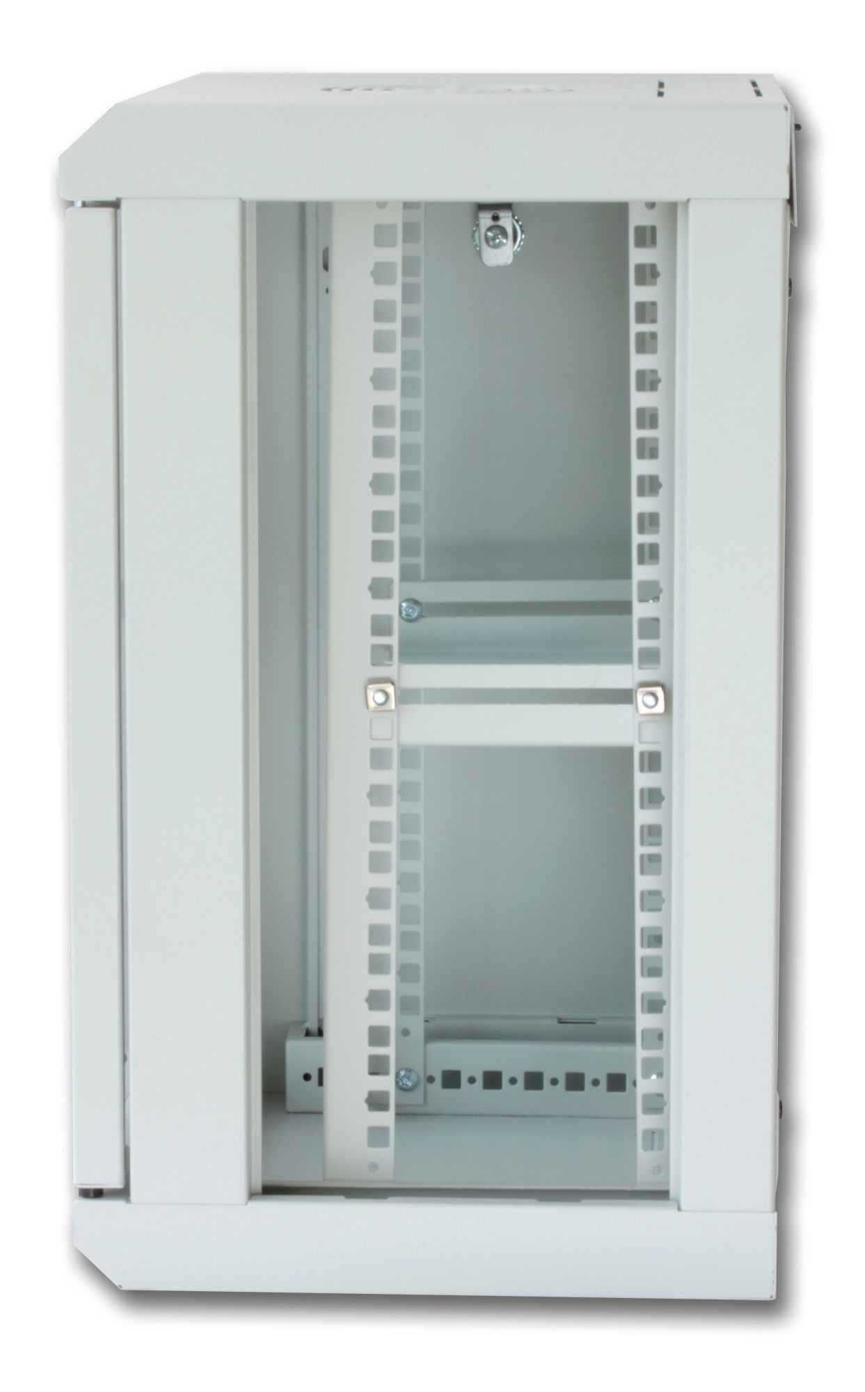 Armadio Rack 10'' a muro 9 unità con pannelli asportabili Grigio prof. 300 mm - immagine 4