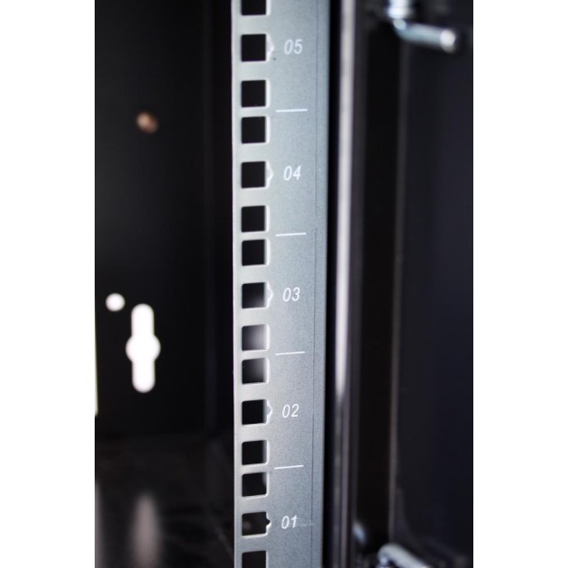 Armadio Rack 10'' a muro 9 unità con pannelli asportabili Grigio prof. 300 mm - immagine 7