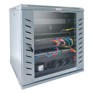 Armadio Rack 19'' a Muro 12 Unità P.600 mm Flat Pack Grigio