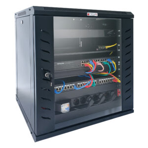 Armadio Rack 19'' a Muro 12 Unità P.600 mm Flat Pack Nero