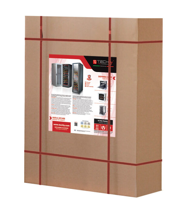 Armadio Rack 19'' a Muro 12 Unità P.600 mm Flat Pack Nero - immagine 2