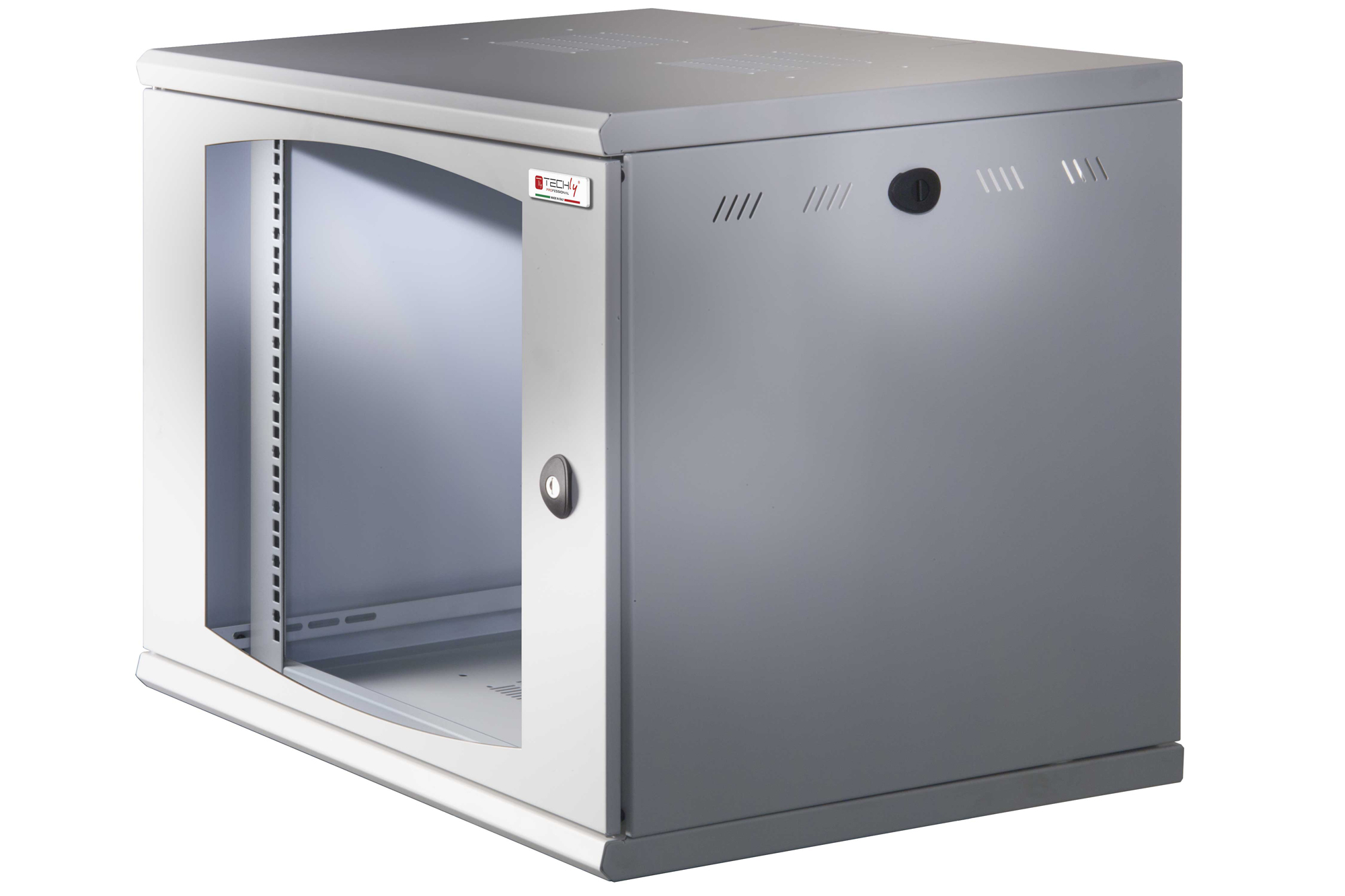 Armadio Rack 19'' a muro 13 unità sezione unica prof. 500mm Grigio - immagine 7