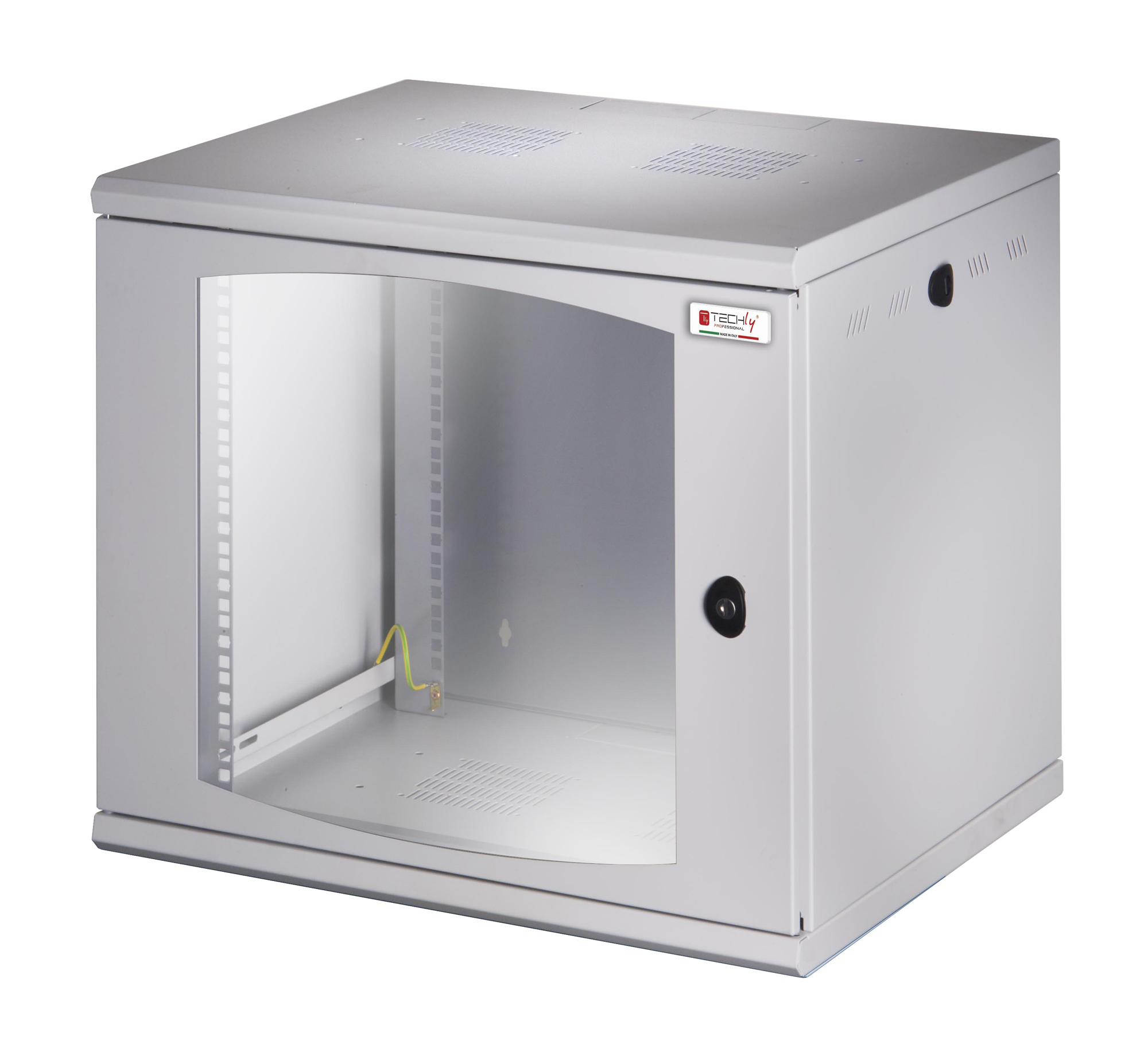 Armadio Rack 19'' a muro 13 unità sezione unica prof. 500mm Grigio - immagine 6