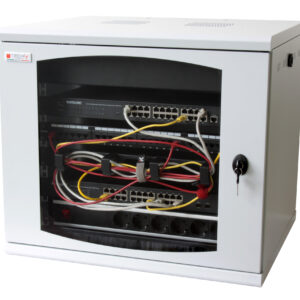 Armadio Rack 19'' a muro 13 unità sezione unica prof. 500mm Grigio