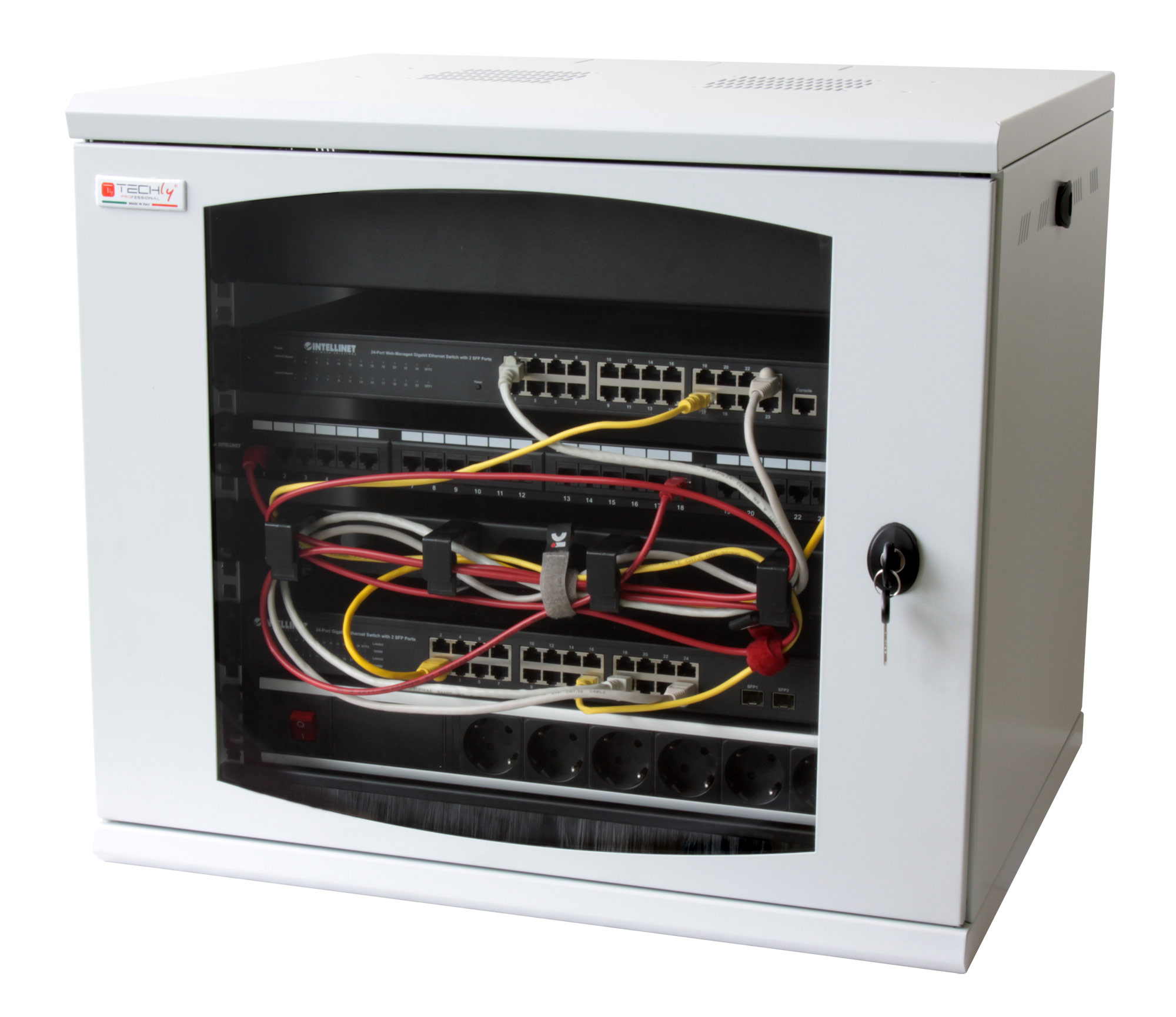 Armadio Rack 19'' a muro 13 unità sezione unica prof. 500mm Grigio